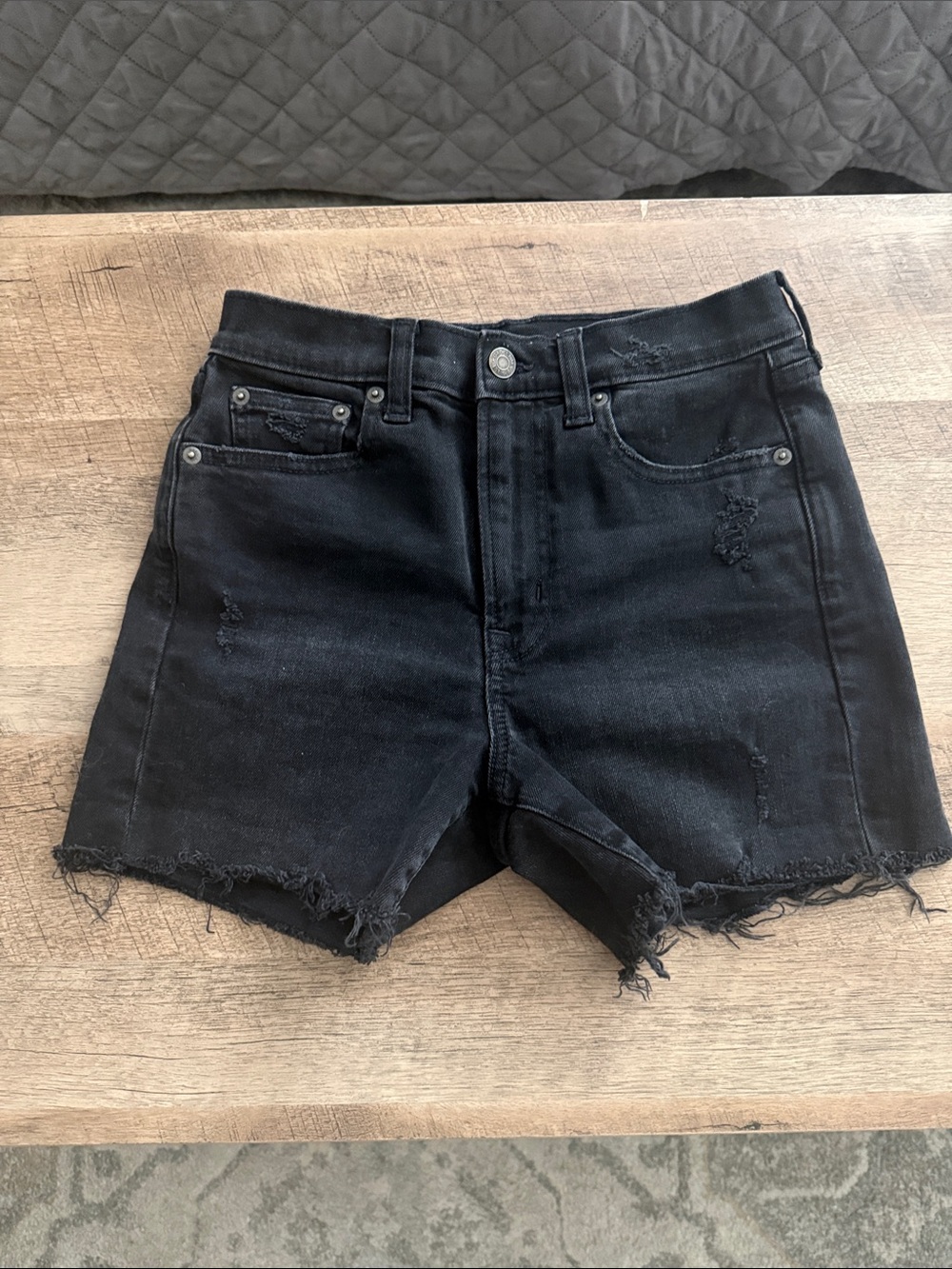 GAP Black High-Rise 4” Jean Denim Shorts 25 0